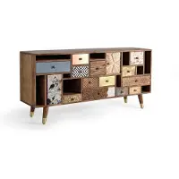 GINER Y COLOMER Mumbai-Sideboard aus Mangoholz, 76 cm x 160 cm x 40 cm