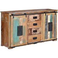 GINER Y COLOMER Yapen Sideboard aus recyceltem Holz, 81 cm x 150 cm x 38 cm