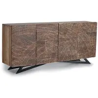 GINER Y COLOMER Sideboard „Yakarta“ aus Akazienholz, 90 cm x 200 cm x 40 cm