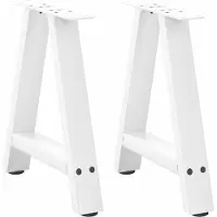 vidaXL Couchtischbeine A-Form 2 Stk. Weiß 50x(42-43) cm Stahl