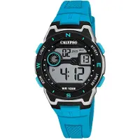 Calypso Herren Digital Uhr Sport Kautschuk Armbanduhr hellblau UK5853/1