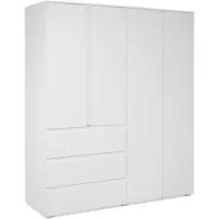 Sonstiges Kleiderschrank - Bild 60C - weißes Nachbildung - 4 Türen, 2 Schubladen - 160 x 55 x 191 cm
