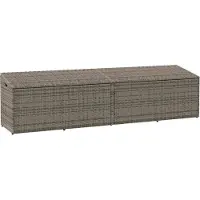 vidaXL Garten-Auflagenbox Grau 220x50x58 cm Poly Rattan