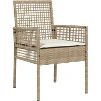 vidaXL Gartenstuhl 2 Stk. Beige Poly-Rattan