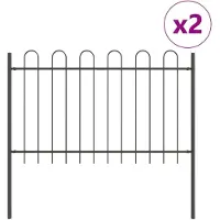 vidaXL Gartenzaun BOXTEL 2 Stk. 3,4 x 0,8 m Pulverbeschichteter Stahl