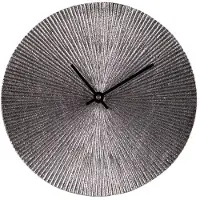 TABLE PASSION Tischuhr Soleil argent 25 cm en - Rond Métal