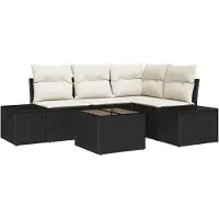 vidaXL Gartensofa-set 5 pcs Schwarz Poly-Rattan