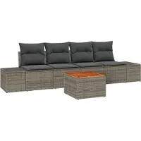 vidaXL Gartensofa-set mit Kissen 5 pcs Grau Poly-Rattan