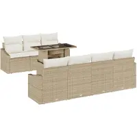 vidaXL Gartensofa-set 8 Stk. Beige und Creme Poly-Rattan