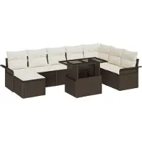 vidaXL Sofa Set 9 Stk. Braun Poly-Rattan