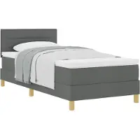 vidaXL Boxspringbett mit Kissen Dunkelgrau 100 x 200 cm Stoff
