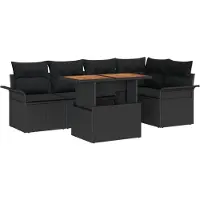 vidaXL Garten-Sofa-Set 6 Stk. Schwarz