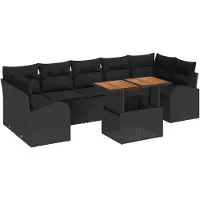 vidaXL Garten-Sofa-Set 8 Stk. Schwarz