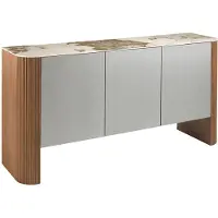 Angel Cerdá Anrichte 3261 in Weiß / Walnuss / Silber – (B)160 x (H)80 x (T)45 cm | Gr.: onesize