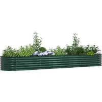 vidaXL Hochbeet Grün 400 x 80 x 44 cm Stahl