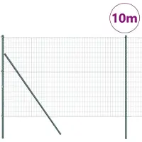 vidaXL Bodenmontierter Euro-Zaun 10 x 1,6 m PVC-beschichteter Stahl