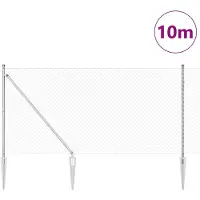 vidaXL Maschendrahtzaun mit Stacheln 10 x 1,2 m Verzinkter Stahl Netz