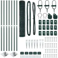vidaXL Euro-Zaun mit Stacheln 10 x 1,5 m PVC-beschichteter Stahl Grün