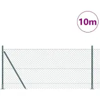 vidaXL Maschendrahtzaun mit Betonsockel 10 x 1 m Grün Netz