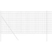 vidaXL Eurozaun 1,2 x 25 m PVC-beschichtetes Eisen Grau