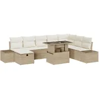 vidaXL Gartensofa-set 11 stk. Poly-Rattan