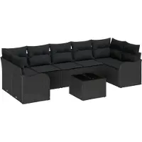 vidaXL Gartensofa-set Schwarz 55 x 55 x 37 cm Poly-Rattan