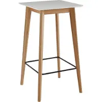FineBuy Stehtisch Rund 60x110x60 cm Weiß Bartisch für 4 Personen Moderner Tisch für Bar Design Partytisch Holz Hochtisch Eiche Skandinavisch