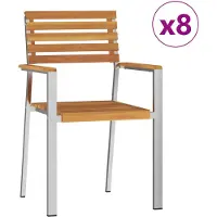 vidaXL Gartenstuhl 8 Stk. Massives Akazienholz und Edelstahl
