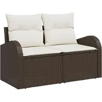 vidaXL Gartensofa-set 5 stk. 4-Sitzanzahl Braun und Creme Poly-Rattan