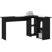 vidaXL Schreibtisch Schwarz Eichen-Optik 142 x 102 x 73 cm