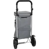 vidaXL Einkaufswagen Grau 36,5 x 46,5 x 100,5 cm Oxford-stoff