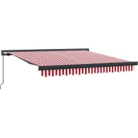 vidaXL Ausziehbare Markise Rot und Weiß 350 x 250 cm