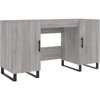 Helloshop26 - Sonoma Schreibtisch Computerarbeitsplatz Computermöbel Schreibtisch 140 x 50 x 75 cm Holzwerkstoff grau 02_0023954