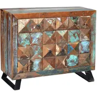 GINER Y COLOMER Kommode „Diamond“ aus recyceltem Holz, 87 cm x 100 cm x 40 cm