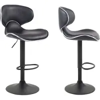 Décoshop26 - Set aus 2 modernen Barhockern mit schwarzen Metallbeinen und schwarzen Kunststoffsitzen 10_0000345