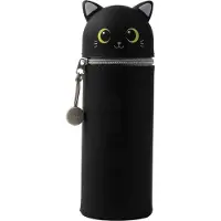 I-Total iTOTAL Bastelset 2-in-1 Weiches Silikon-Federmäppchen - Schwarze Katze