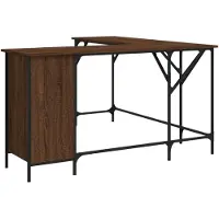 Helloshop26 - Schreibtisch Tisch Arbeitsplatz Computermöbel Arbeitszimmermöbel Eiche 141 x 141 x 75 cm Holzwerkstoff braun 02_0023621