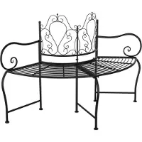 Helloshop26 - Gartenbank Terrassenmöbel Baumumrandung 150 cm schwarzer Stahl