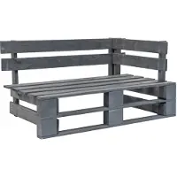 Helloshop26 - Gartenbank Terrassenmöbel Outdoor Eckterrasse 110 x 65 x 55 cm Palettenmöbel Holz grau