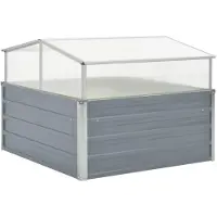 Helloshop26 - Gewächshaus 100 x 100 x 85 cm grau verzinkter Stahl 02_0001736