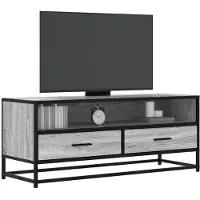 vidaXL TV-Schrank Grau Sonoma 100x34,5x40 cm Holzwerkstoff und Metall