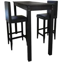 Helloshop26 Set aus 2 Barhockern mit hohem Tisch schwarz 1202005