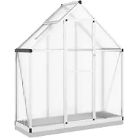 Helloshop26 - Gewächshauszelt für Pflanzen Blumen und Gemüse mit silbernem Grundrahmen 169 x 58 x 202 cm Aluminium silber 02_0044520