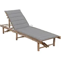 Helloshop26 - Sonnenliege Deckstuhl Sonnenbett Gartenbett Terrassenm√∂bel mit Bambuskissen 02_0012293