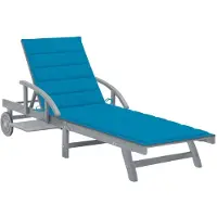 Helloshop26 - Sonnenliege Deckstuhl Sonnenbett Gartenbett Terrassenmöbel mit Kissen massives Akazienholz 02_0012377