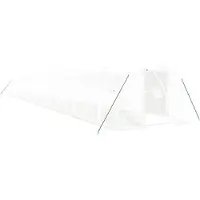 Helloshop26 - Gewächshauszelt für Pflanzen Blumen und Gemüse mit Stahlrahmen 66 m2 22 x 3 x 2 m weiß 02_0044619