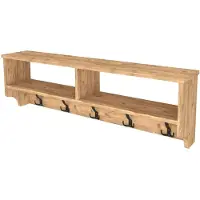 Helloshop26 Kleiderständer mit 15 Haken 120 x 22 x 37 cm Eichenoptik 03_0008187