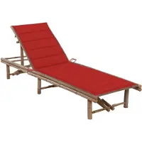 Helloshop26 - Sonnenliege Deckstuhl Sonnenbett Gartenbett Terrassenmöbel mit Bambuskissen 02_0012294