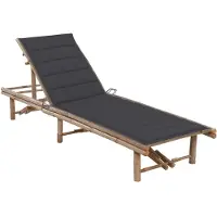 Helloshop26 - Sonnenliege Deckstuhl Sonnenbett Gartenbett Terrassenmöbel mit Bambuskissen 02_0012287