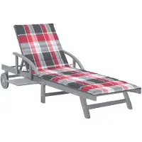 Helloshop26 - Sonnenliege Deckstuhl Sonnenbett Gartenbett Terrassenmöbel mit Kissen massives Akazienholz 02_0012359